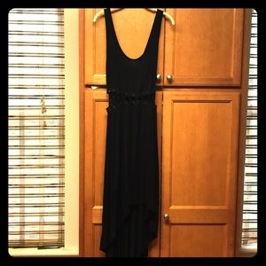 Black High Low Dress w/ Criss Cross Center